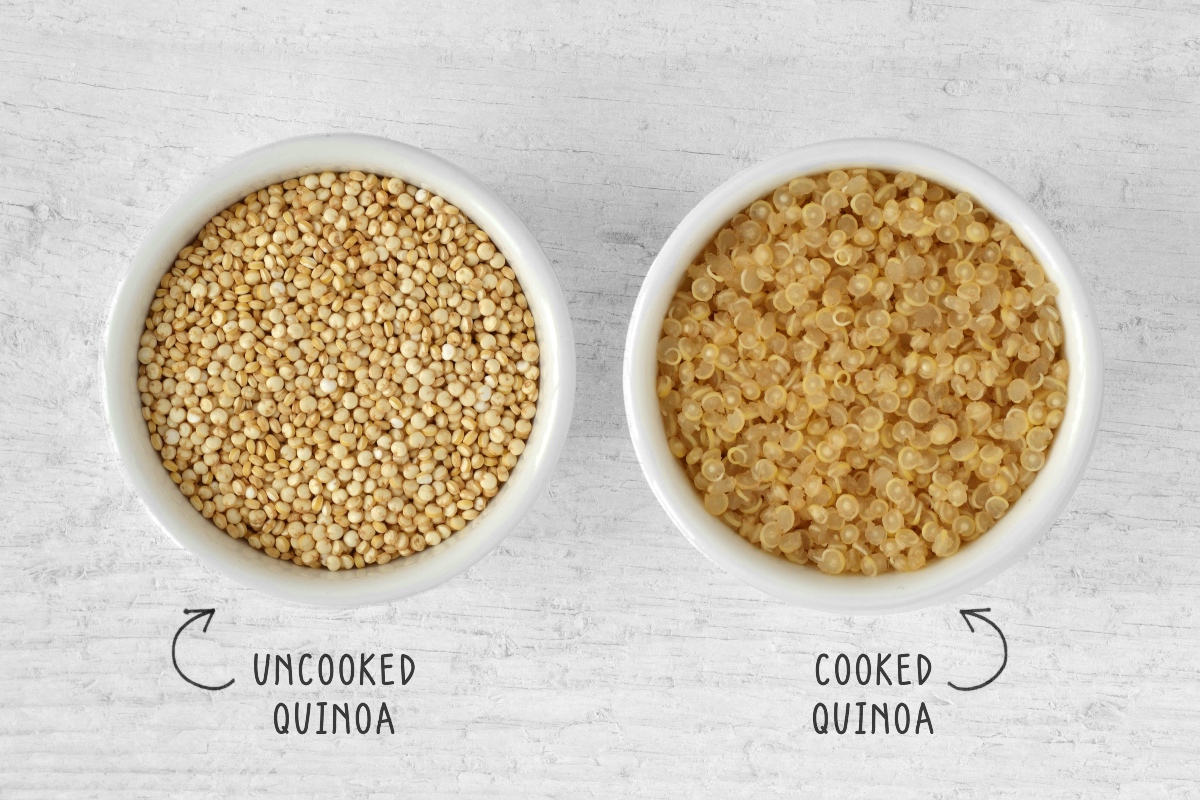 Quinoa: calorie, benefici e usi in cucina 2 foto per far capire la differenza tra quinoa cruda e quinoa cotto