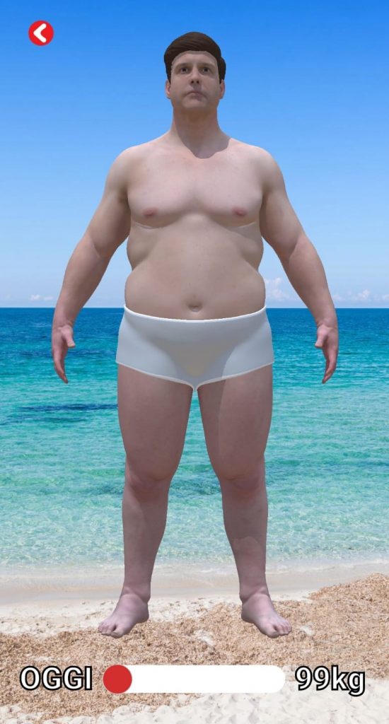 Simulatore 3D: scopri gratis il tuo somatotipo con l'app Melarossa 4 somatotipo 3D inizio