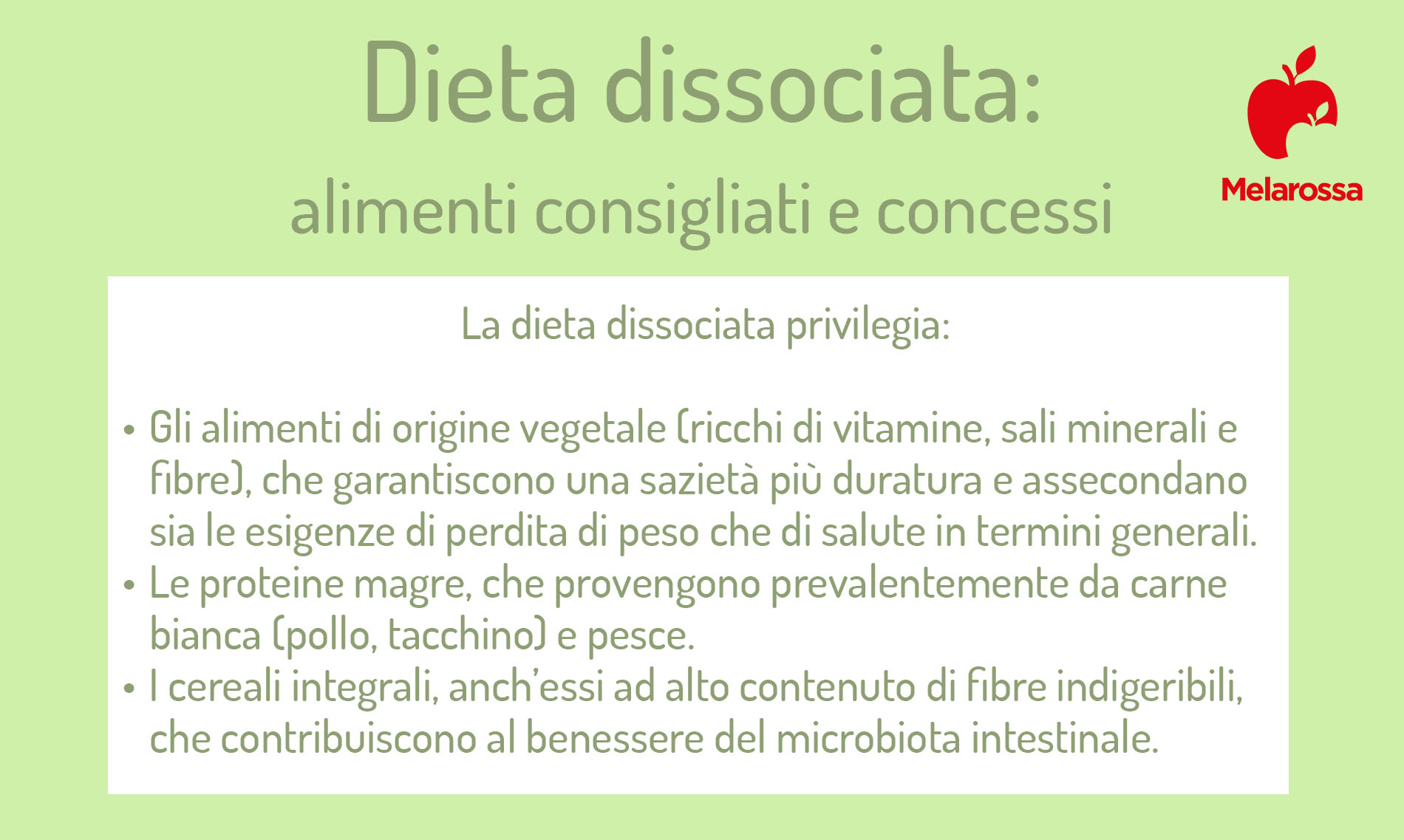 Dieta dissociata: che cos'è, come funziona, esempi di menù e ricette, benefici e controindicazioni 3 dieta dissociata: alimenti concessi