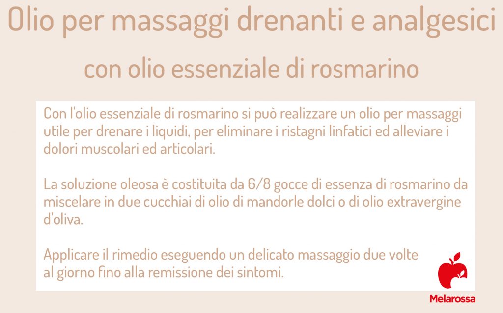 Olio essenziale di rosmarino: che cos'è, proprietà, benefici e usi 4 olio essenziale di rosmarino per fare massaggi drenanti