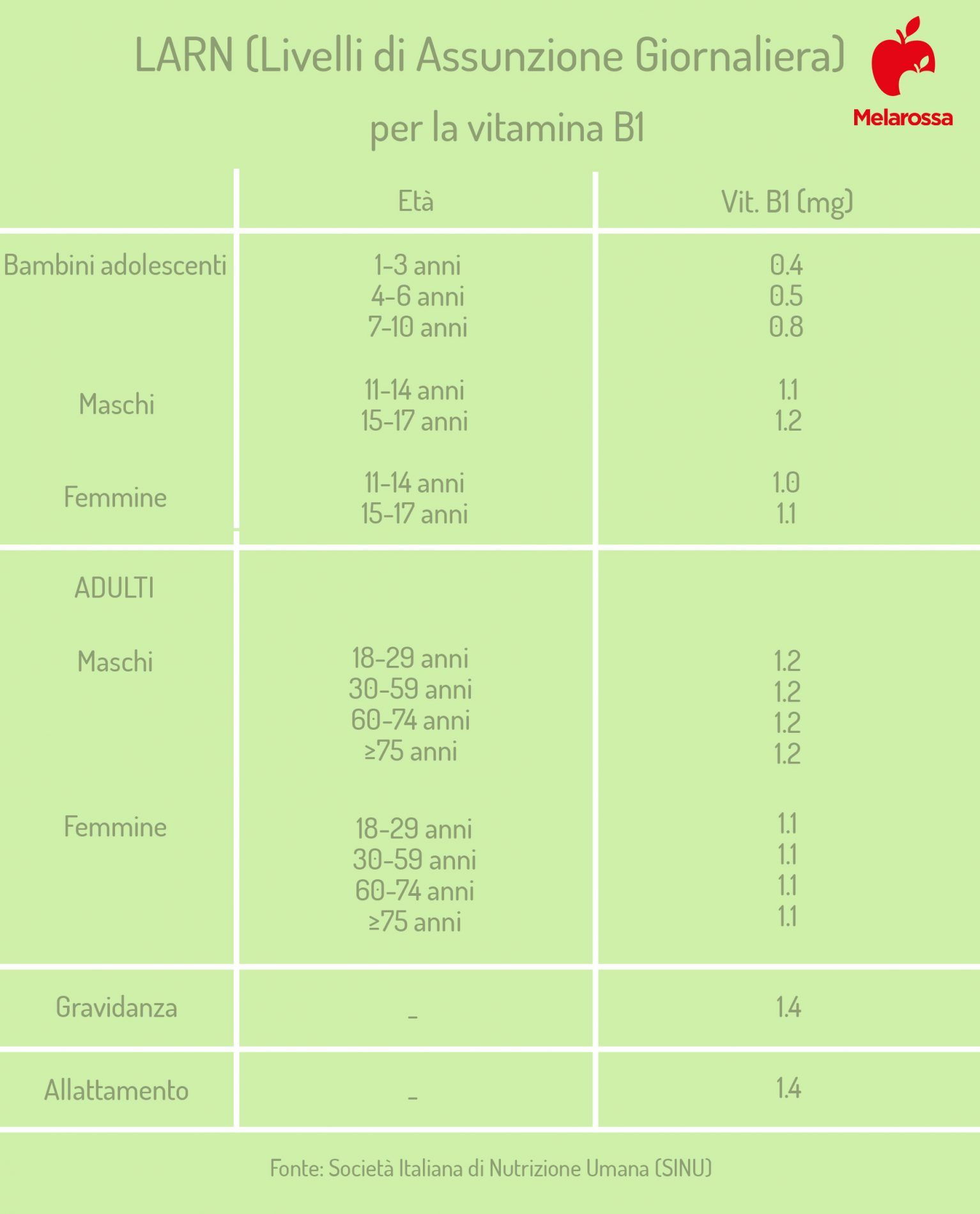 Vitamina B1 (tiamina): che cos'è, benefici e proprietà, a cosa serve, alimenti ricchi 4 vitamina B1: fabbisogno giornaliero