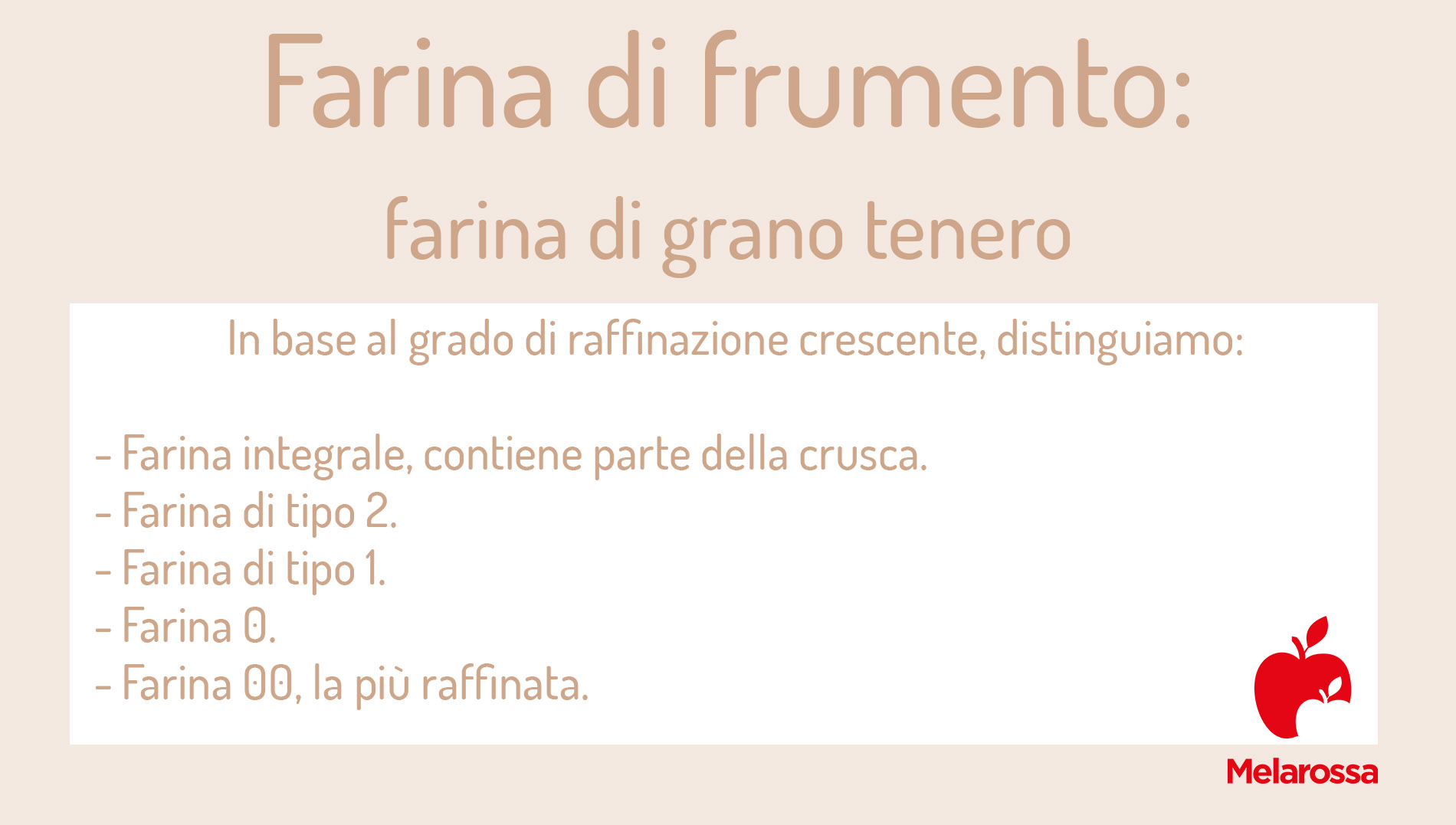 Farina di frumento: versatile e nutriente, scopri proprietà e calorie 1 grafica sui tipi di farina di frumento