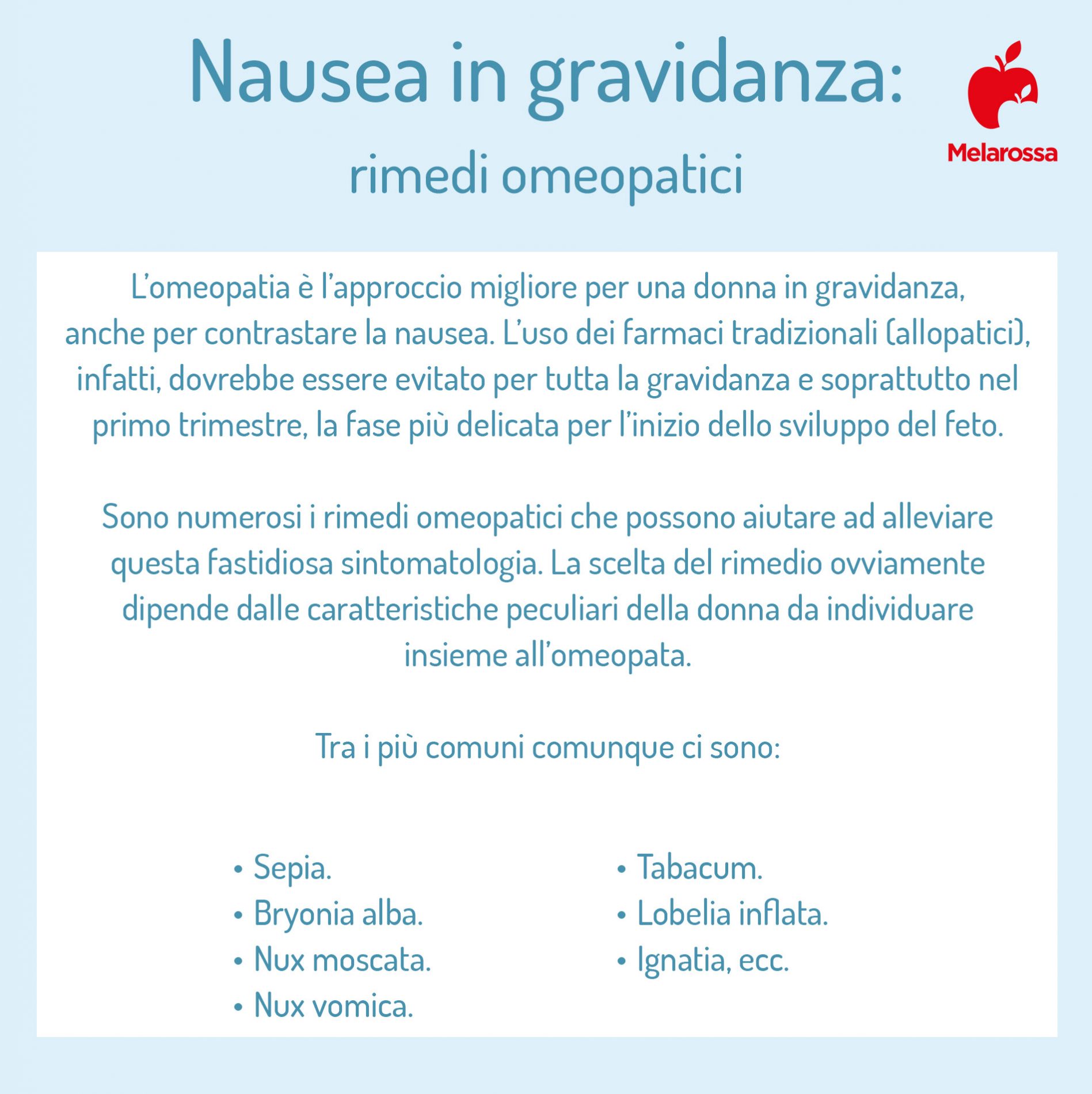 Nausea in gravidanza: sintomi e disturbi, quali sono le cause, quando passa e quando preoccuparsi, cure e rimedi 6 nausea in gravidanza: rimedi omeopatici