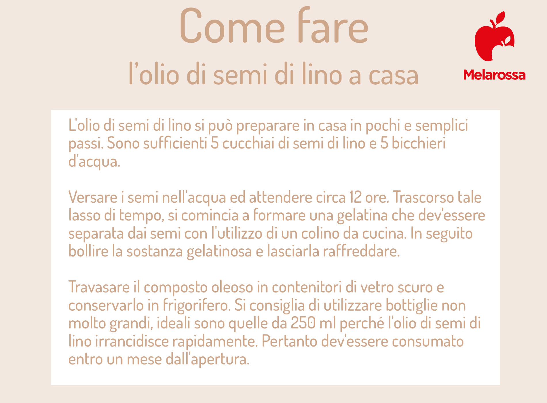 Olio di semi di lino: che cos'è, proprietà, benefici, usi e controindicazioni 5 olio di semi di lino: come farlo in casa