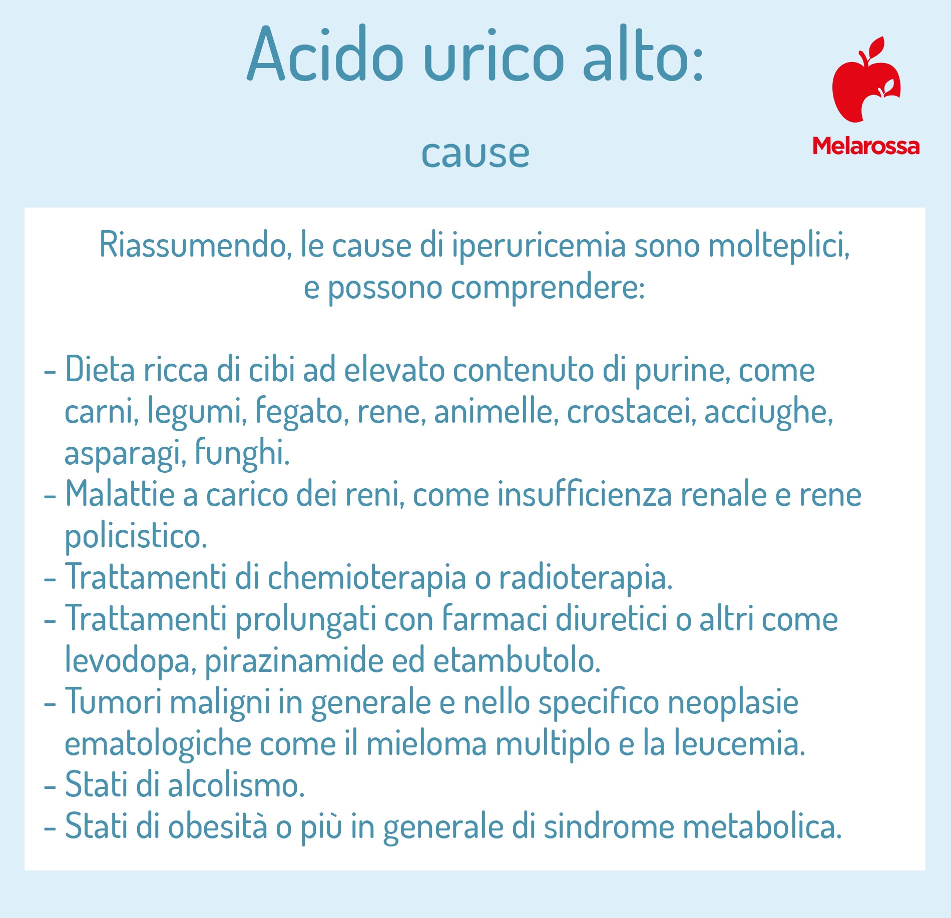 Acido urico: cos'è, come si misura e cosa fare quando l'uricemia è alta o bassa 5 cause di iperucemia