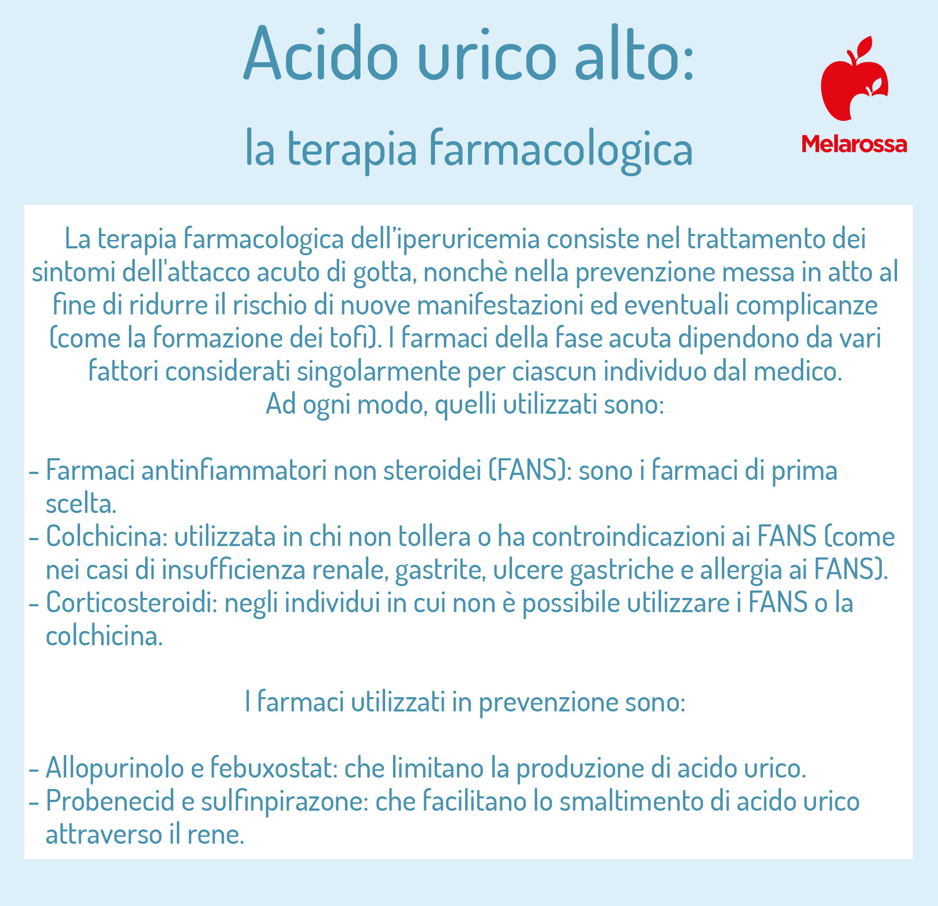 Acido urico: cos'è, come si misura e cosa fare quando l'uricemia è alta o bassa 7 acido urico alto terapia farmacologica