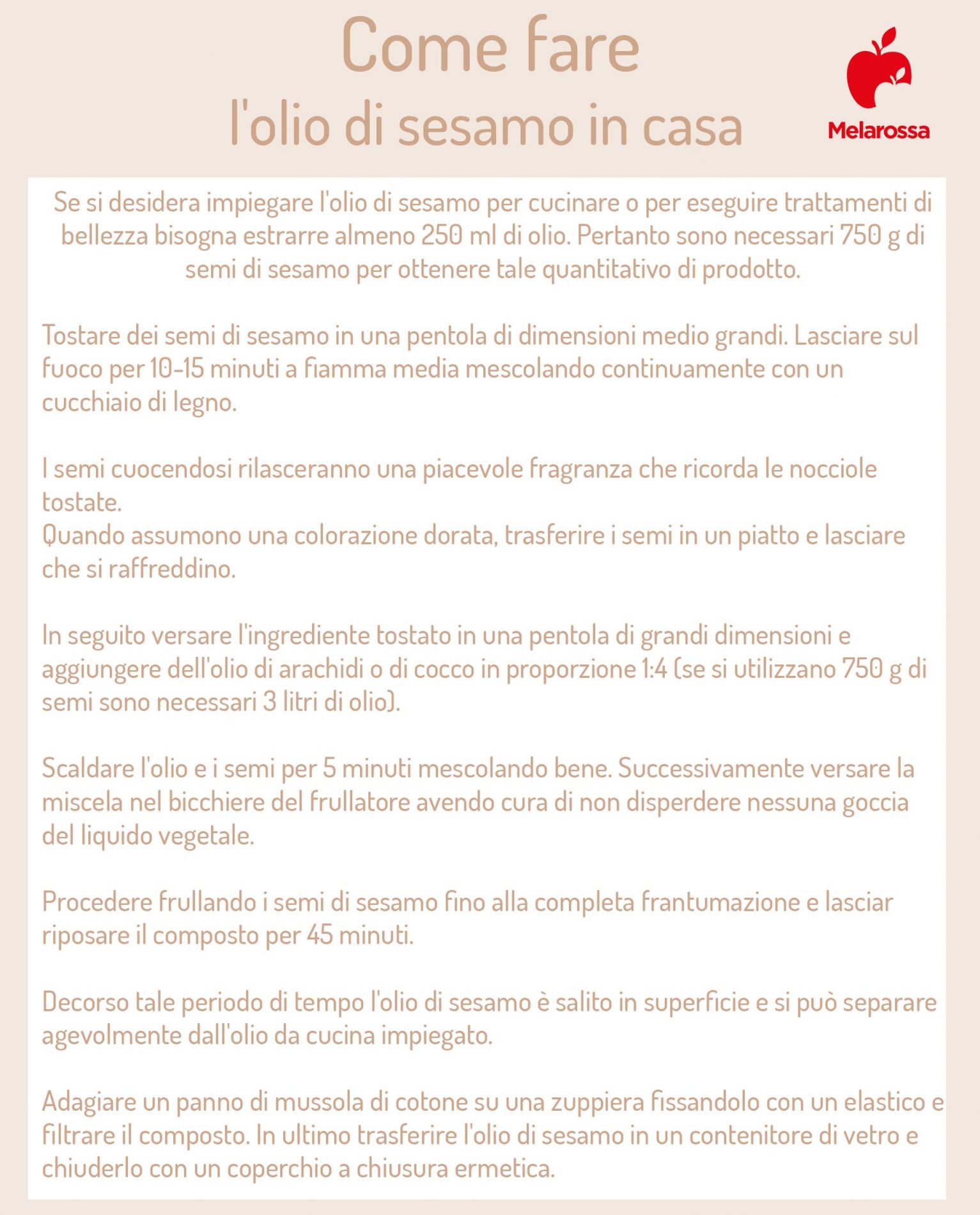Olio di sesamo: che cos'è, proprietà, benefici, usi e controindicazioni 4 olio di sesamo come farlo in casa