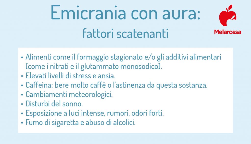 Emicrania con aura: che cos'è, sintomi, cause, diagnosi, cure e prevenzione 4 emicrania con aura fattori scatenanti 1
