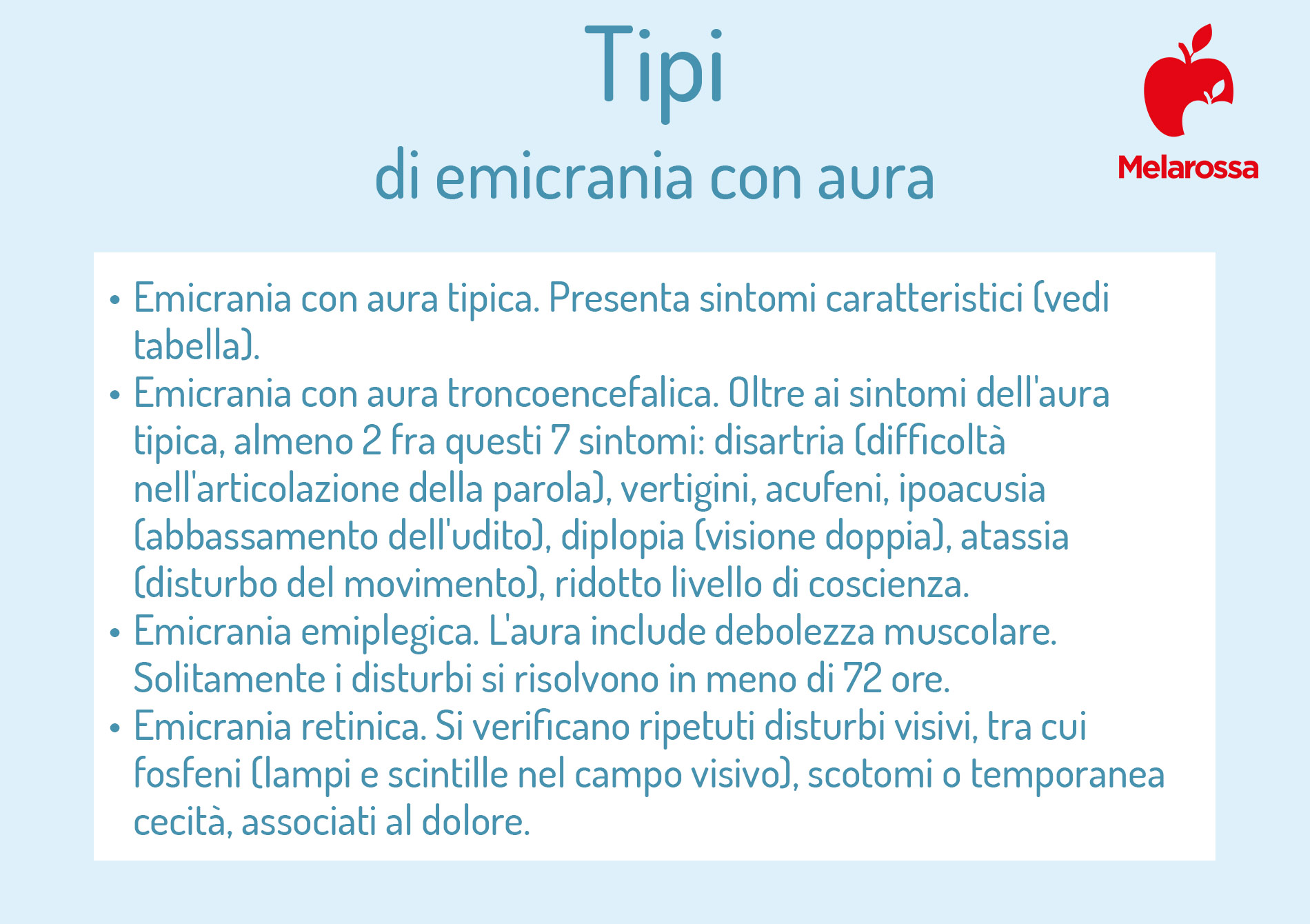 Emicrania con aura: che cos'è, sintomi, cause, diagnosi, cure e prevenzione 1 emicrania con aura tipi