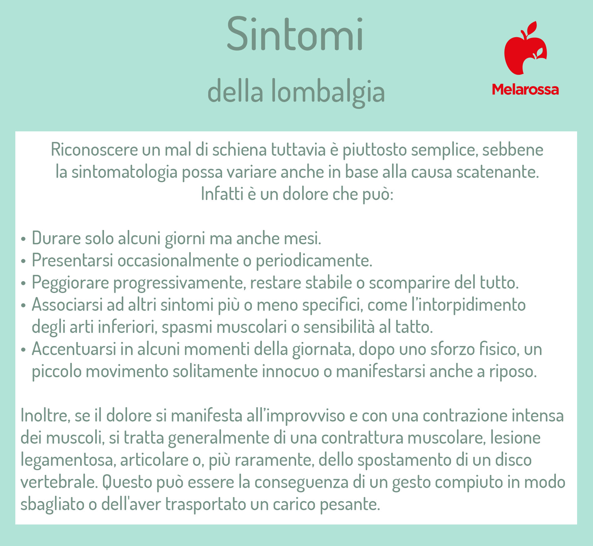 Lombalgia: che cos'è, cause, sintomi, possibili terapie e esercizi per prevenire 2 lombalgia: quali sono i sintomi