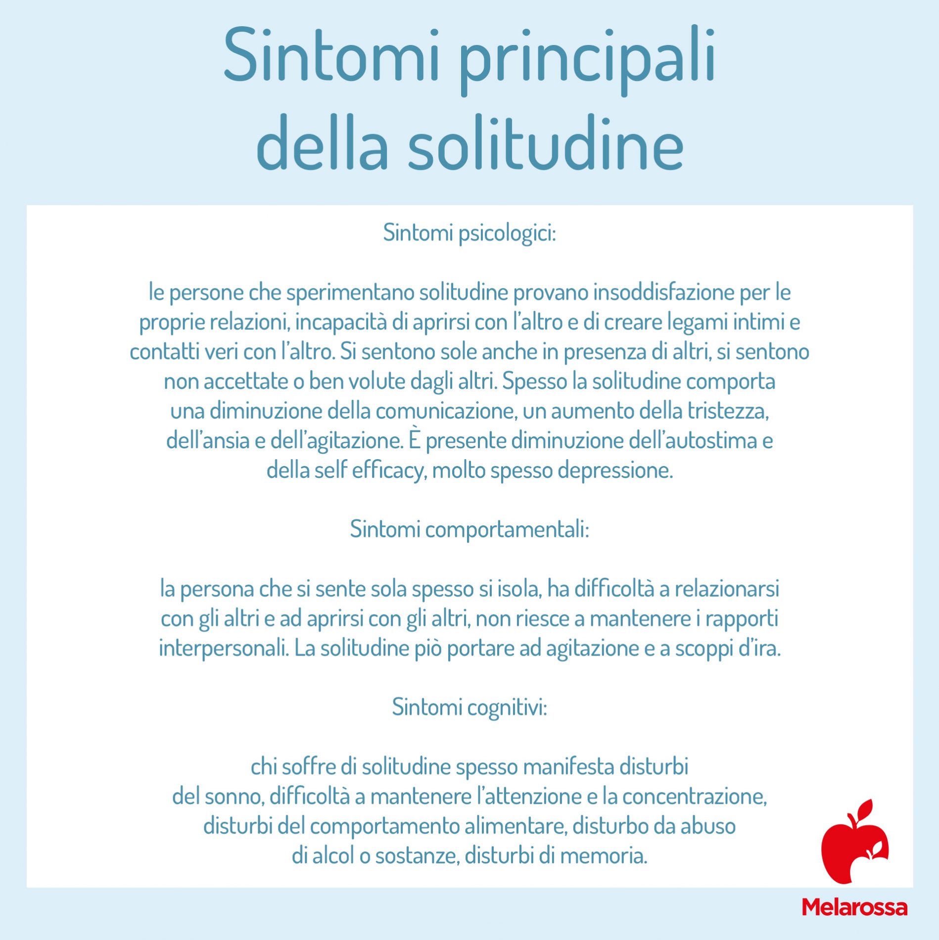 Solitudine: che cos'è, cause, tipi e come capire quando è patologica, come uscirne 6 sintomi principali della solitudine