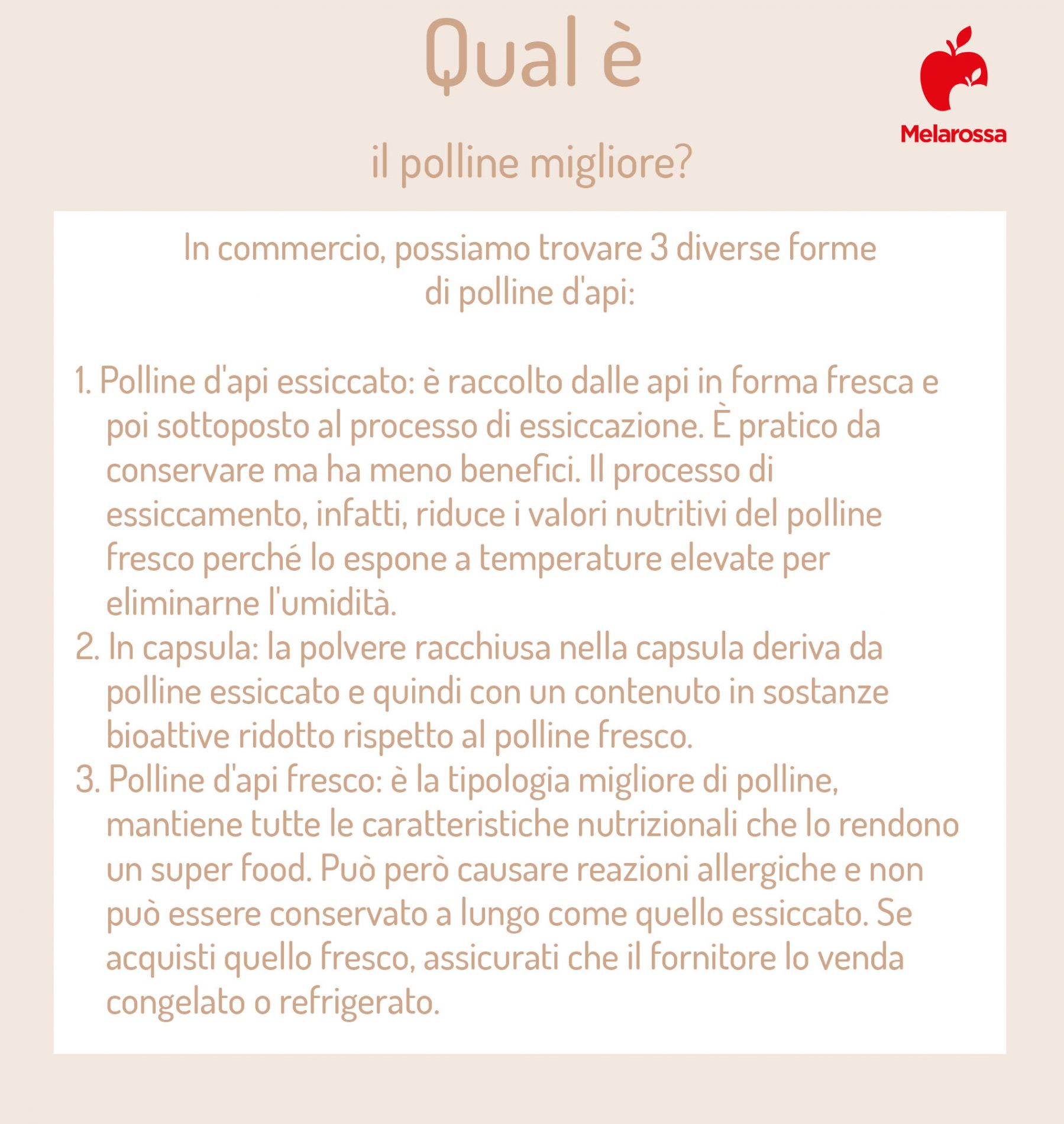 Polline: che cos'è, proprietà, benefici e come assumerlo, controindicazioni 1 polline essiccato o fresco