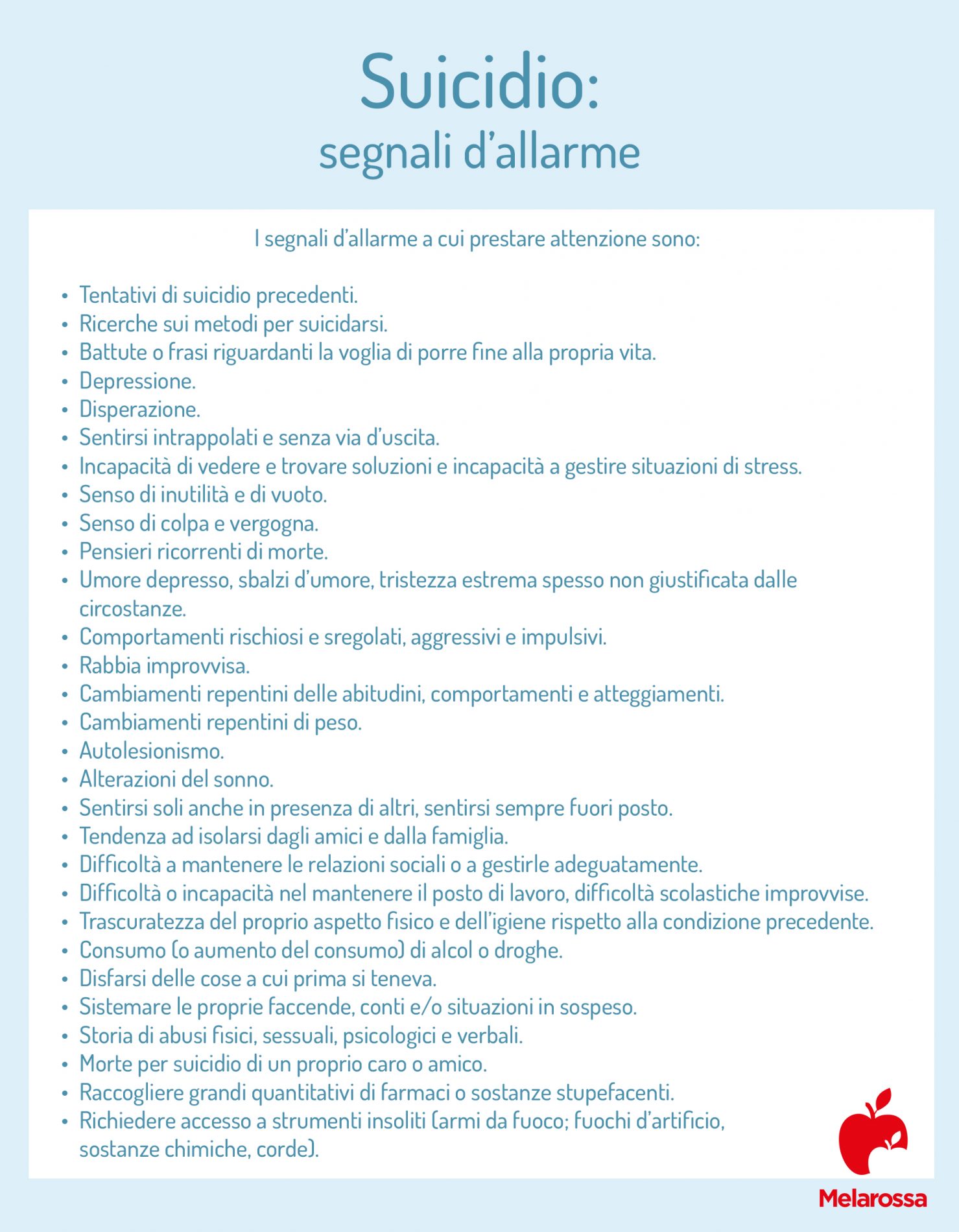 Suicidio: cause, numeri, segnali d'allarme, cosa fare per intervenire in tempo, prevenzione e terapia 4 suicidio: segnali d'allarme