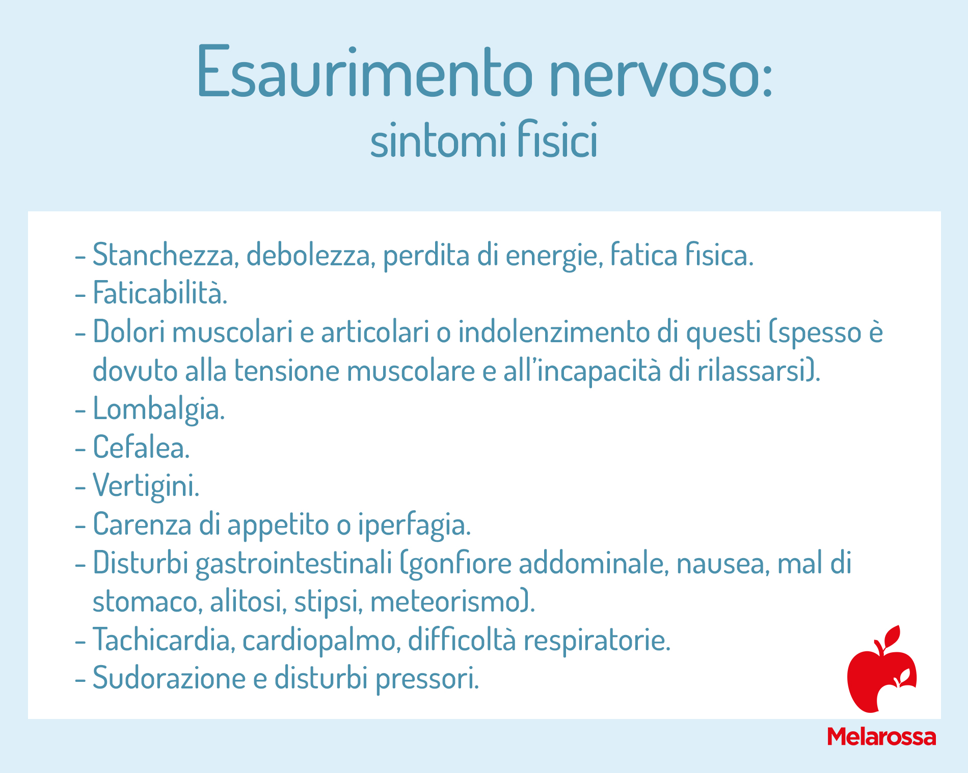 Esaurimento nervoso o nevrastenia: che cos'è, sintomi, cause, diagnosi, test e cure 2 esaurimento nervoso: sintomi fisici