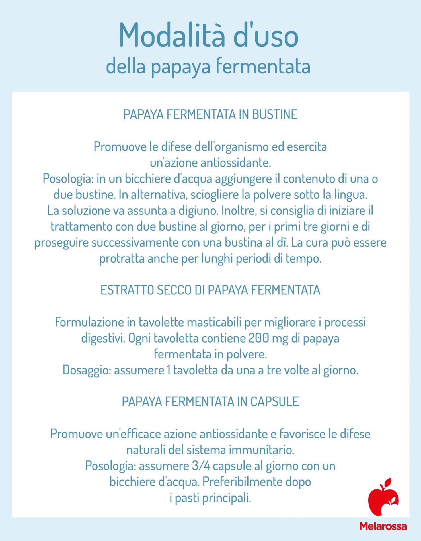 Papaya fermentata: cos'è, a cosa serve, benefici, modalità d'assunzione e controindicazioni 1 modalità d'uso della papaya fermentata