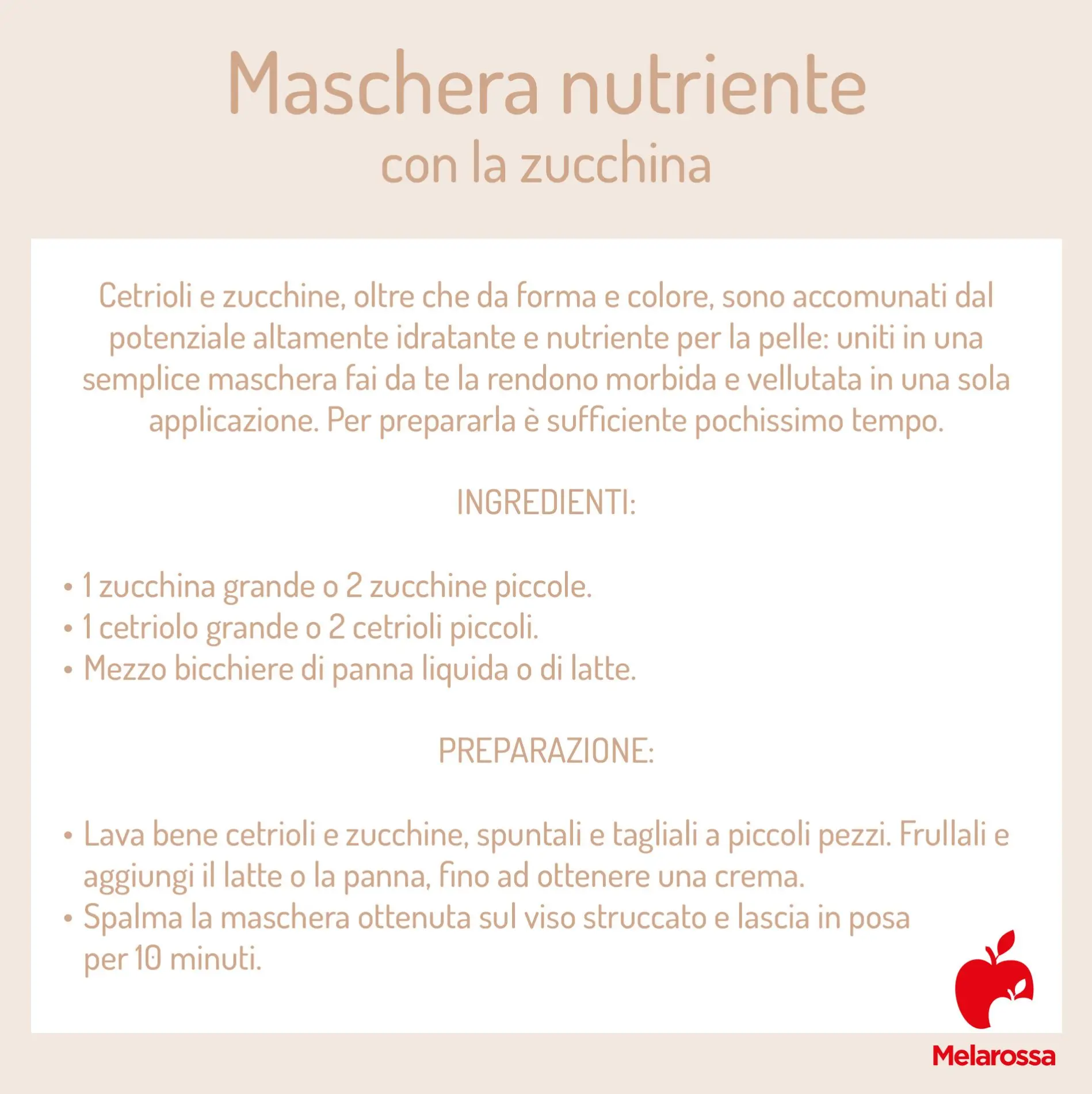 Zucchina: proprietà, benefici, valori nutrizionali e le migliori ricette 11 maschera nutriente a base di zucchine