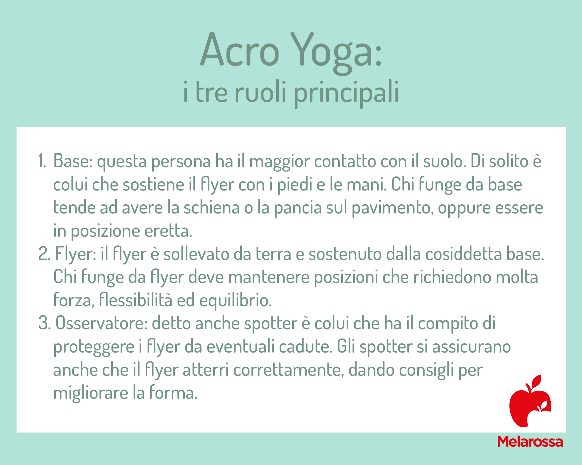 AcroYoga: che cos'è, posizioni, benefici, a chi è consigliato, controindicazioni 1 acroyoga: i 3 ruoli principali