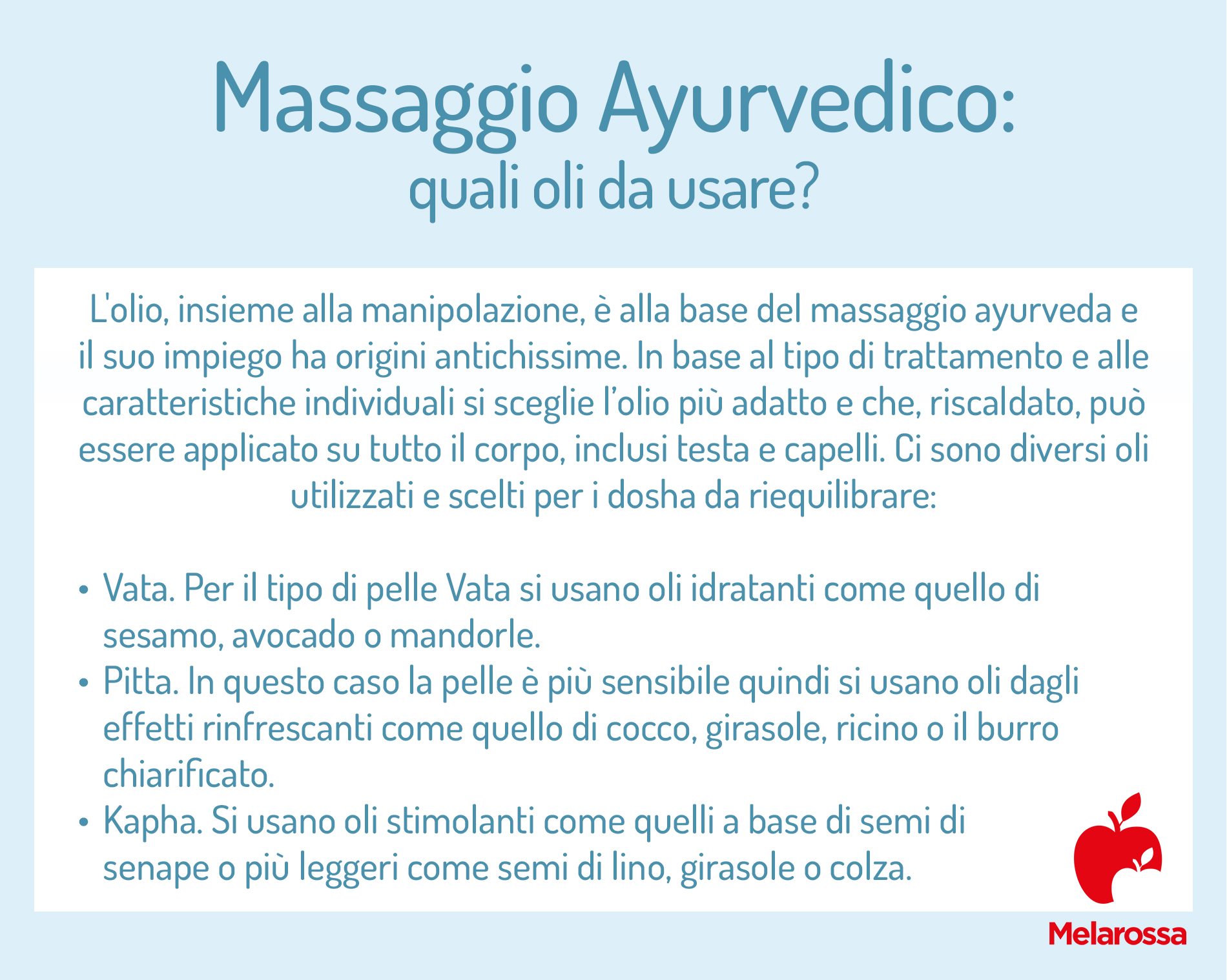 Massaggio Ayurvedico: che cos'è, tecnica, benefici, quanto costa, controindicazioni 1 massaggio Ayurvedico: quali oli usare?