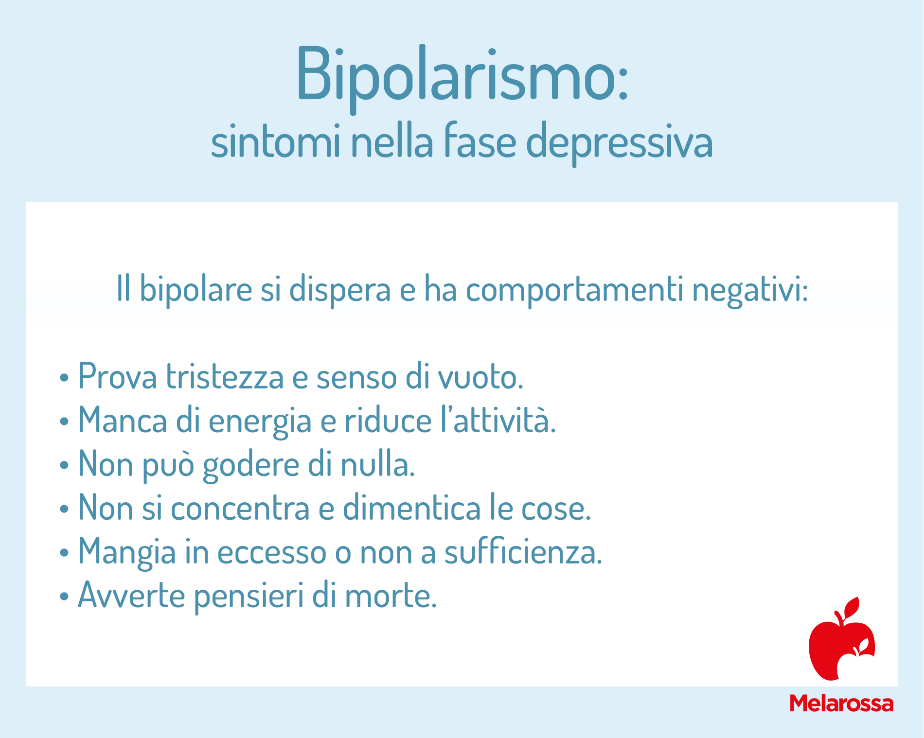 Bipolarismo: cos'è, tipi di disturbi, fasi, cause, sintomi, diagnosi e trattamenti 2 bipolarismo: sintomi nella fase depressiva