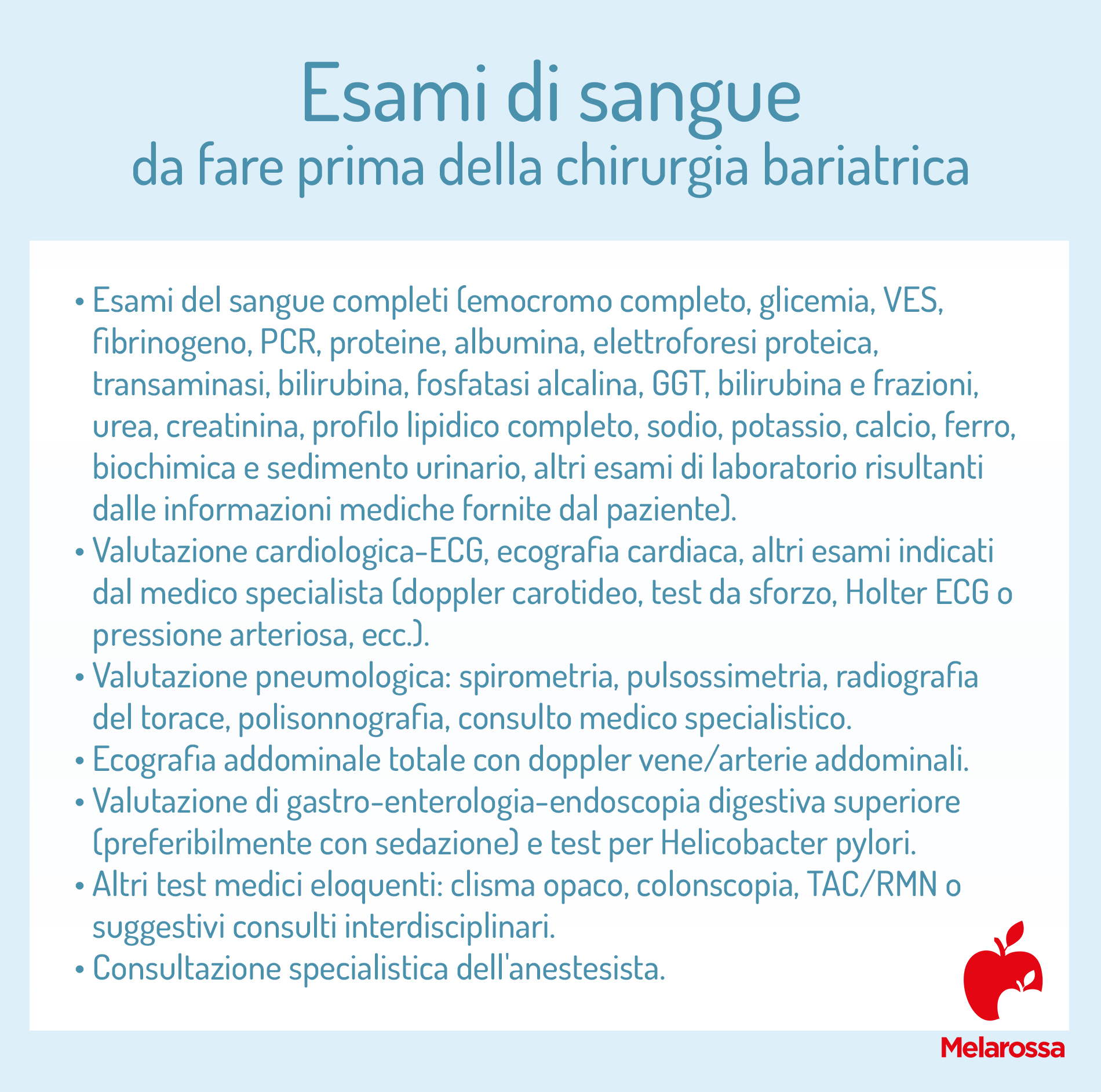 Chirurgia bariatrica: che cos'è, a cosa serve, tipologie di intervento, risultati, rischi e controindicazioni 3 chirurgia bariatrica: esami di sangue