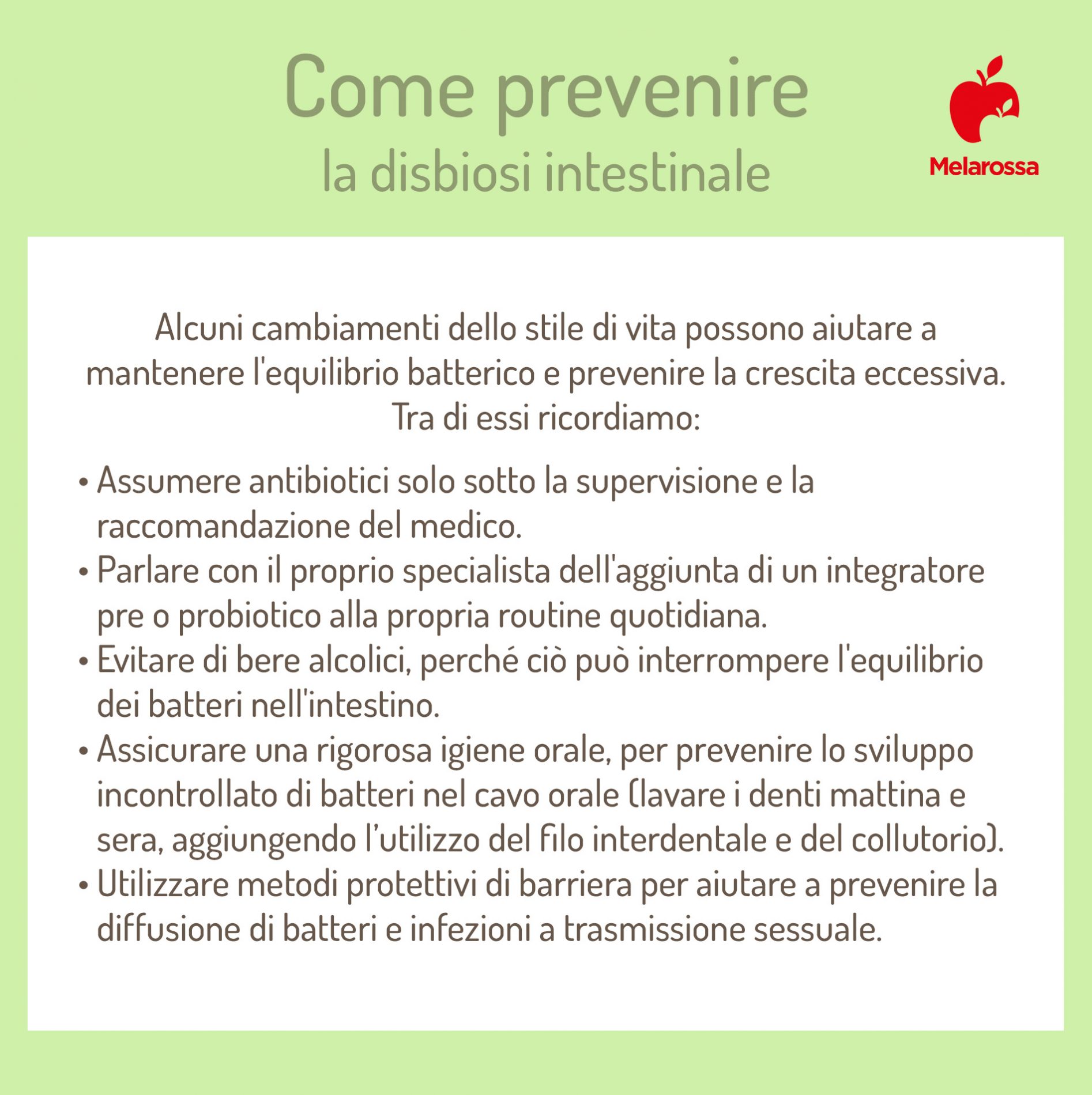 Disbiosi intestinale: che cos'è, sintomi, cause, cosa mangiare, esempio di menù settimanale, cure 6 come prevenire la disbiosi intestinale