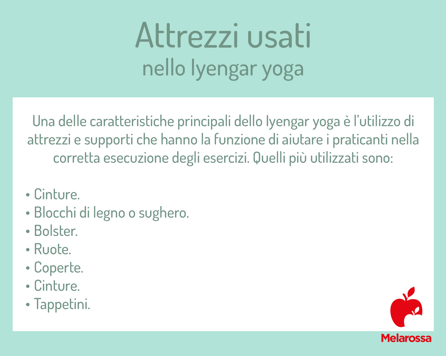 Iyengar yoga: che cos'è, caratteristiche, Asana, benefici e controindicazioni 8 Iyengar yoga: attrezzi usati