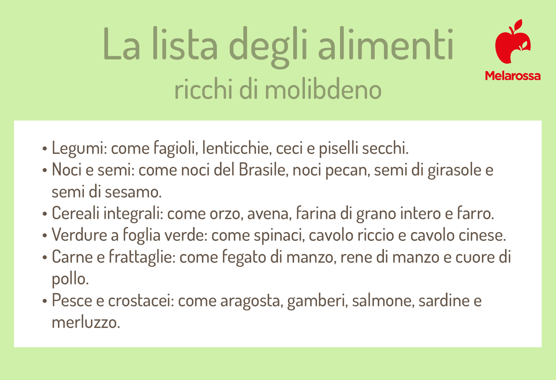 Molibdeno: che cos'è, a cosa serve, proprietà e benefici, alimenti ricchi, eccesso e carenza 4 alimenti ricchi di molibdeno