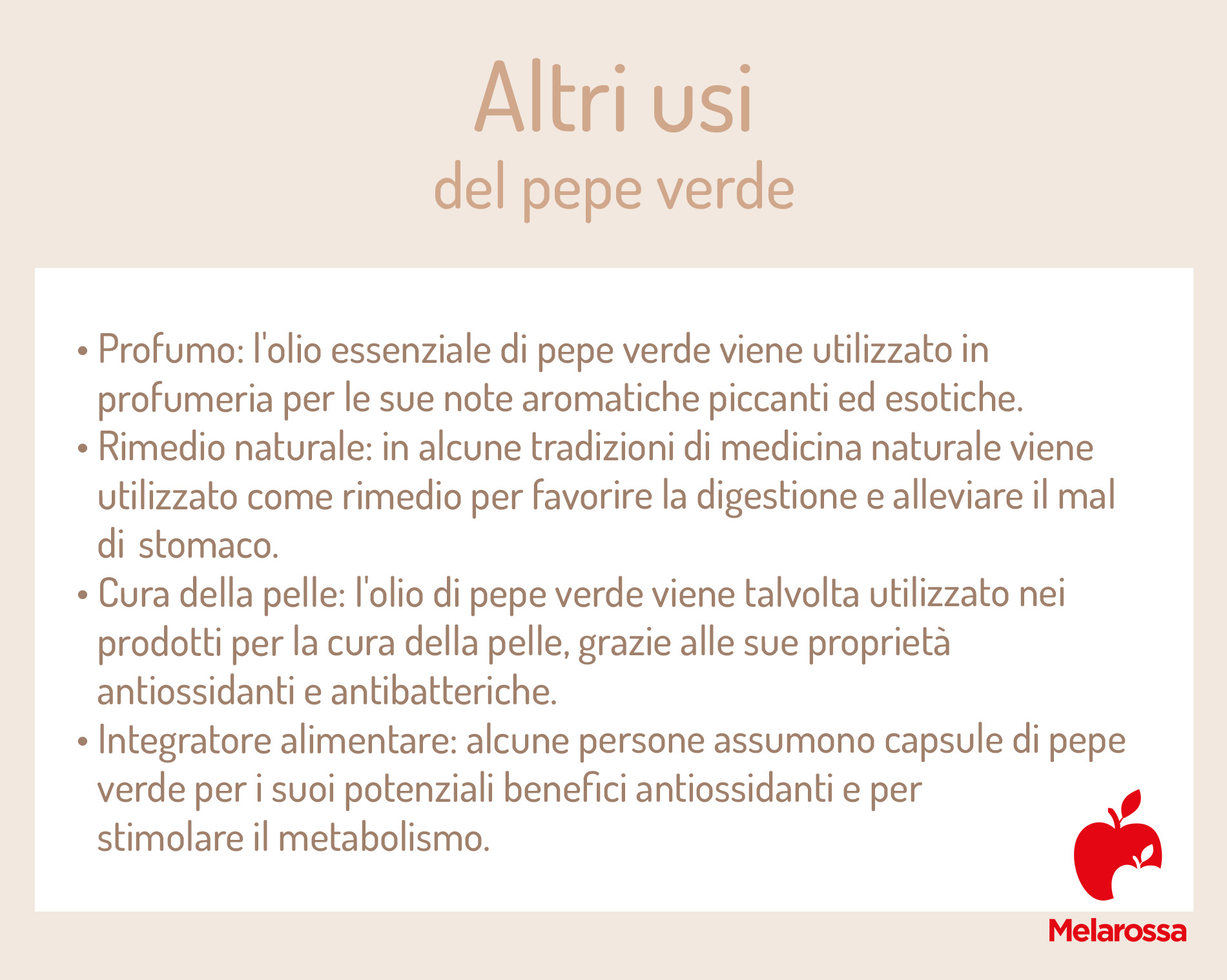 Pepe verde: che cos'è, proprietà, utilizzi e controindicazioni 6 altri usi del pepe verde