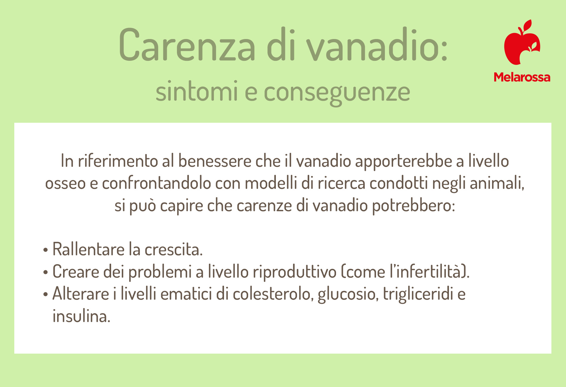 Vanadio: proprietà, fabbisogno, alimenti ricchi e benefici 4 Carenza di vanadio: conseguenza