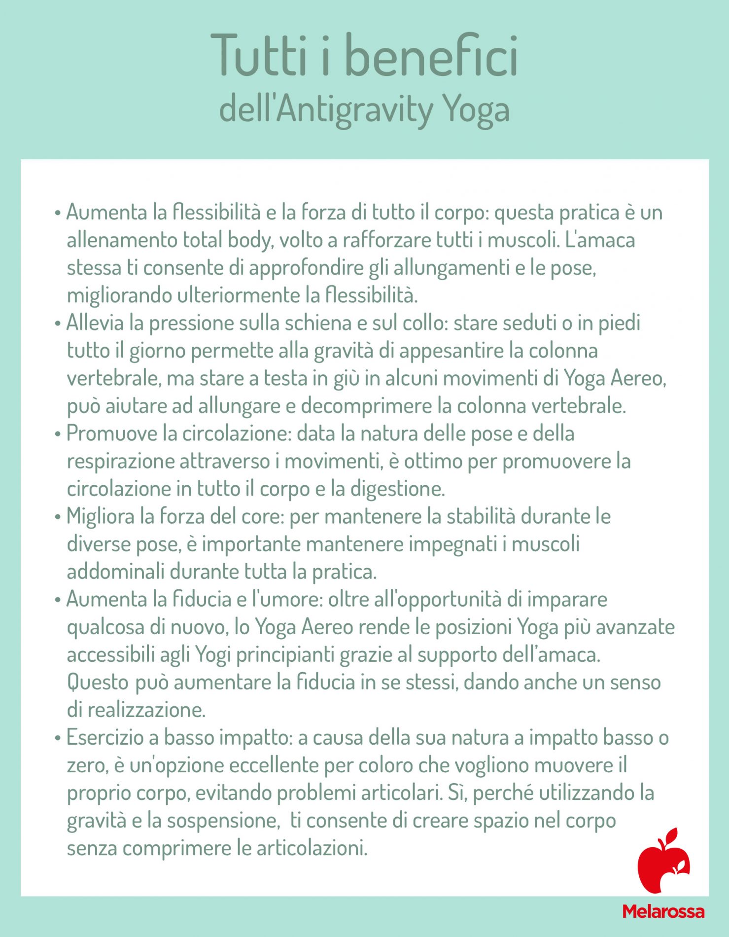 Antigravity Yoga: che cos'è, pratica, benefici, controindicazioni 2 tutti benefici dell'antigravity yoga