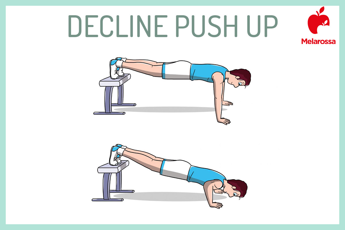 Flessioni o piegamenti: come si fanno, muscoli coinvolti e benefici del push-up 6 decline push up
