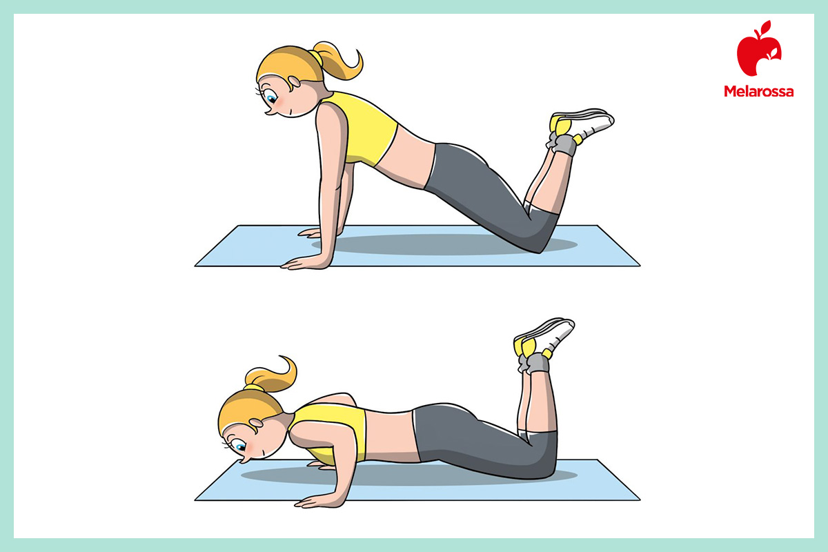 Flessioni o piegamenti: come si fanno, muscoli coinvolti e benefici del push-up 4 flessioni sulle ginocchia