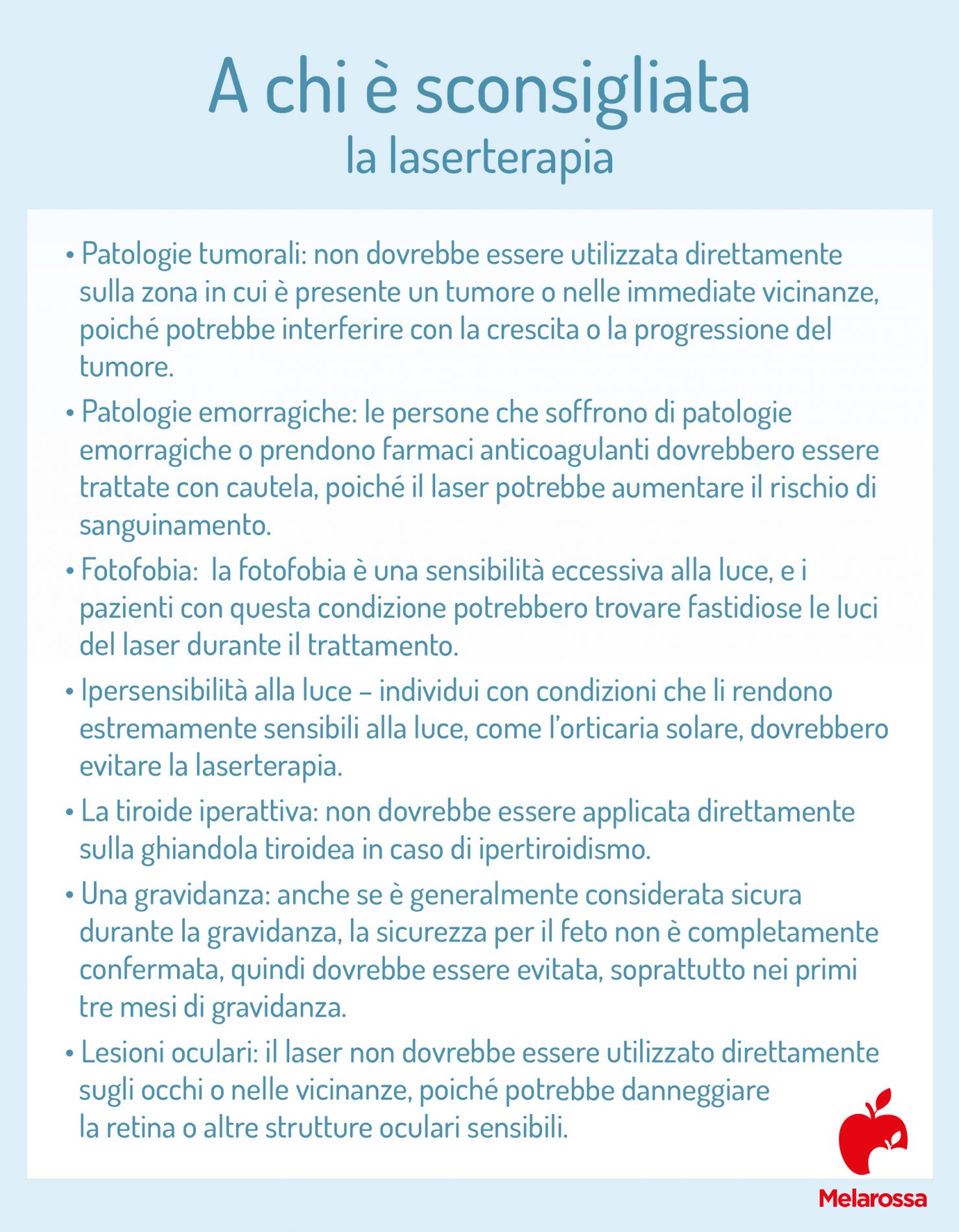 Laserterapia: che cos'è, a cosa serve, come funziona, benefici della fisioterapia con laser 4 laserterapia: a chi è sconsigliata