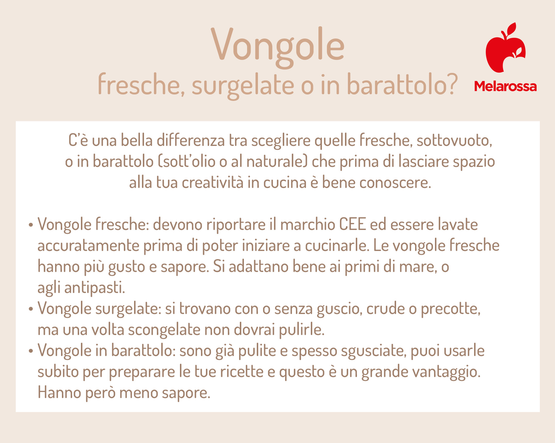 Vongole e vongole veraci: differenze, proprietà, come sceglierle, le migliori ricette 5 vongole fresche surgelate in barattolo