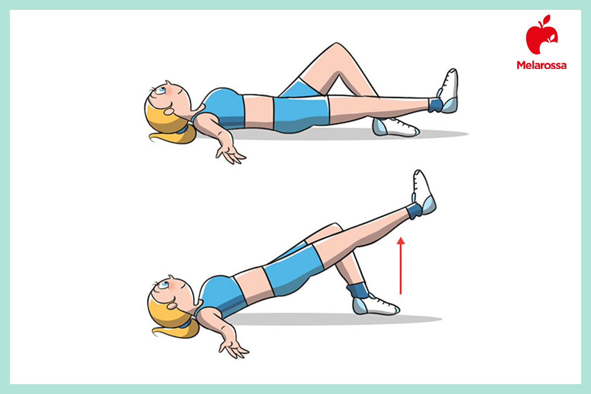 Esercizi glutei: il programma per tonificarli in 30 giorni 13 esercizi glutei: grafica che mostra come fare il ponte su una gamba un esercizio avanzato per l'attivazione dei glutei