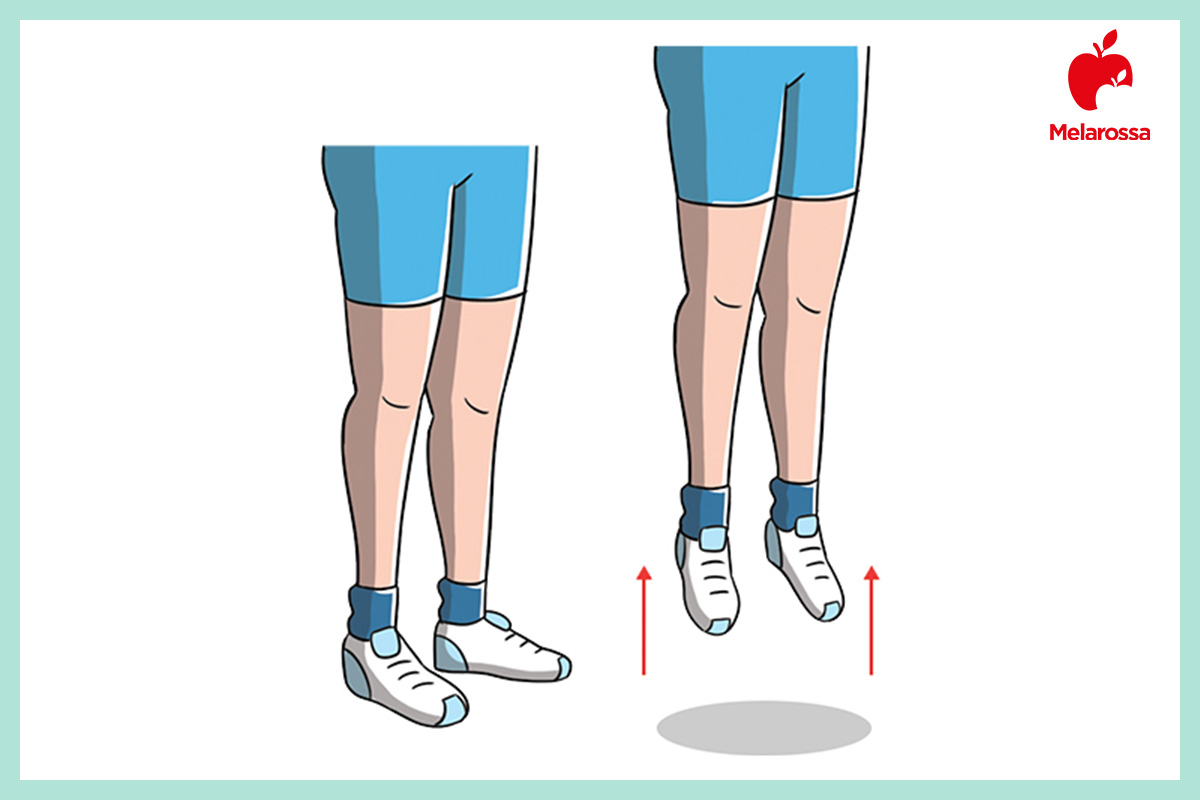 Esercizi glutei: il programma per tonificarli in 30 giorni 9 esercizi glutei: grafica che rappresenta una persona che esegue un thrust ups, esercizio per l'attivazione dei glutei