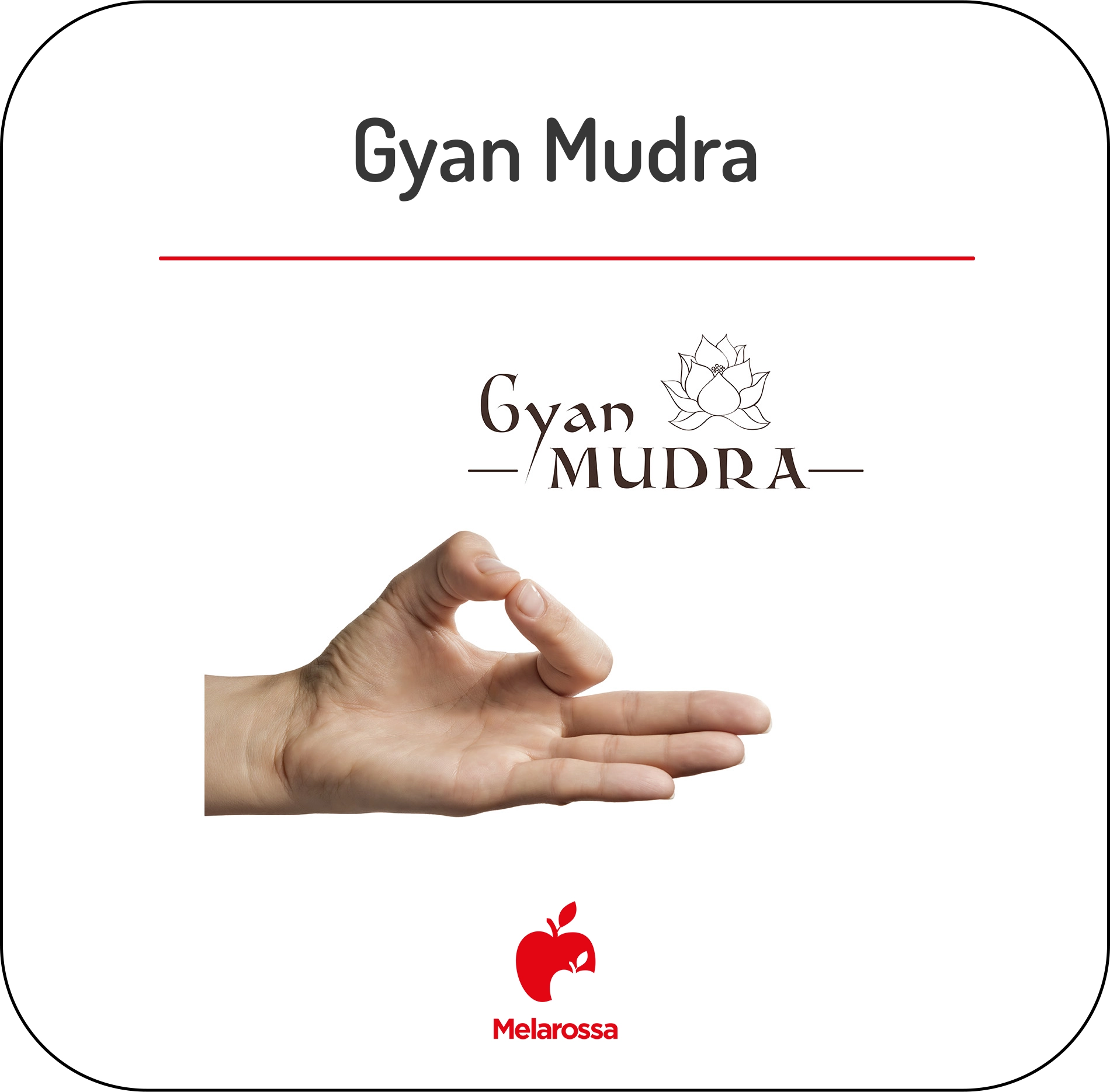 Mudra o yoga delle mani: come praticare, posizioni più famose e perché funzionano 9 Infografica che illustra la posizione del gyan mudra