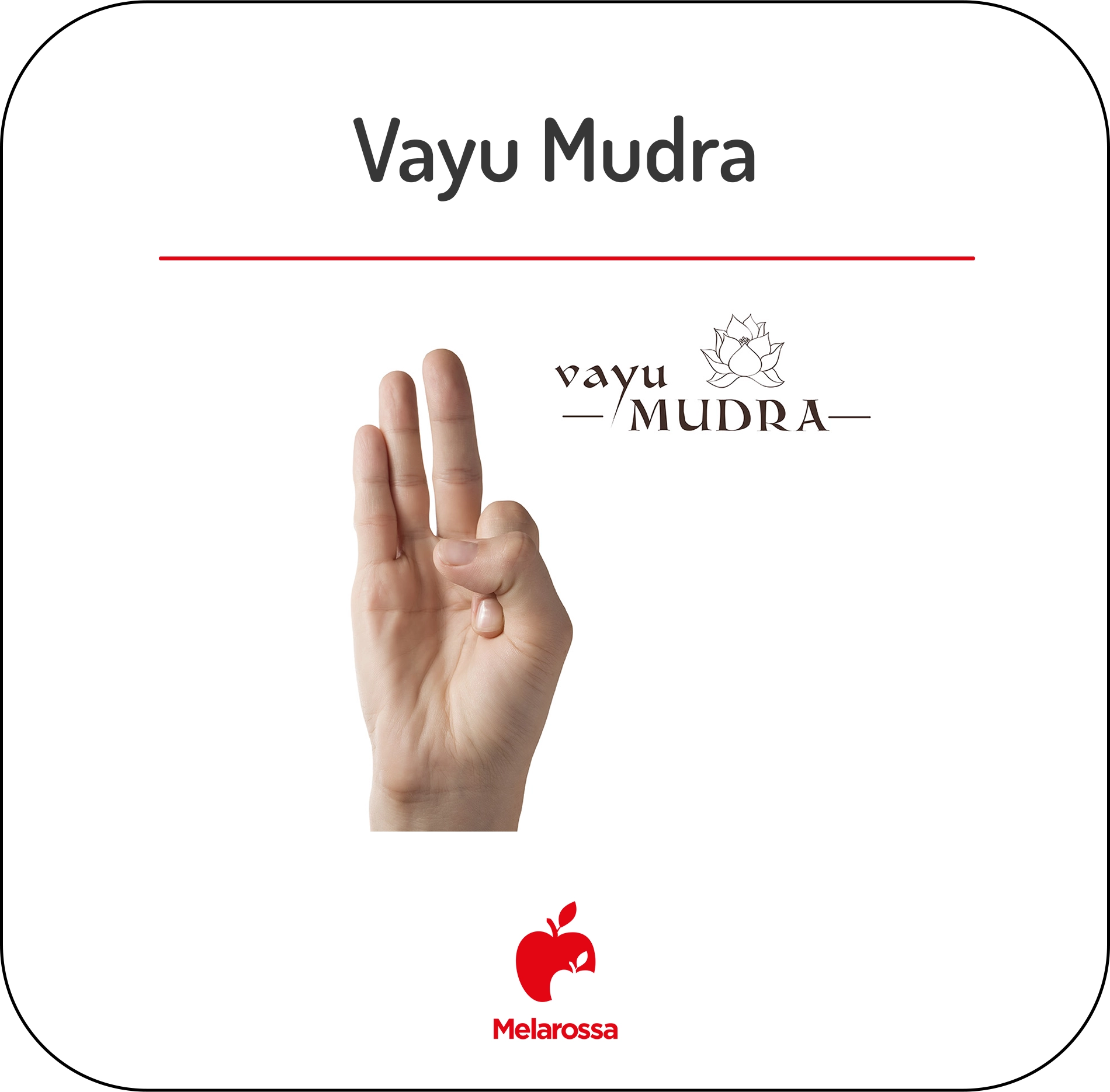 Mudra o yoga delle mani: come praticare, posizioni più famose e perché funzionano 8 Infografica che illustra la posizione del vayu mudra