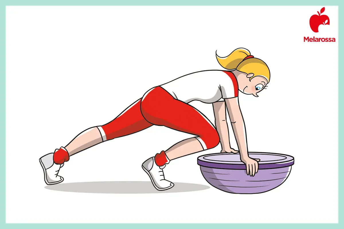 Bosu: come usarlo, benefici, esercizi e programma di allenamento per tonificare la muscolatura profonda 6 come fare il mountain climber con il bosu