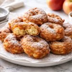 Frittelle di mele al forno: ricetta di Carnevale leggera con foto e video 1 piatto tondi contante frittelle di mele gonfie e dorate
