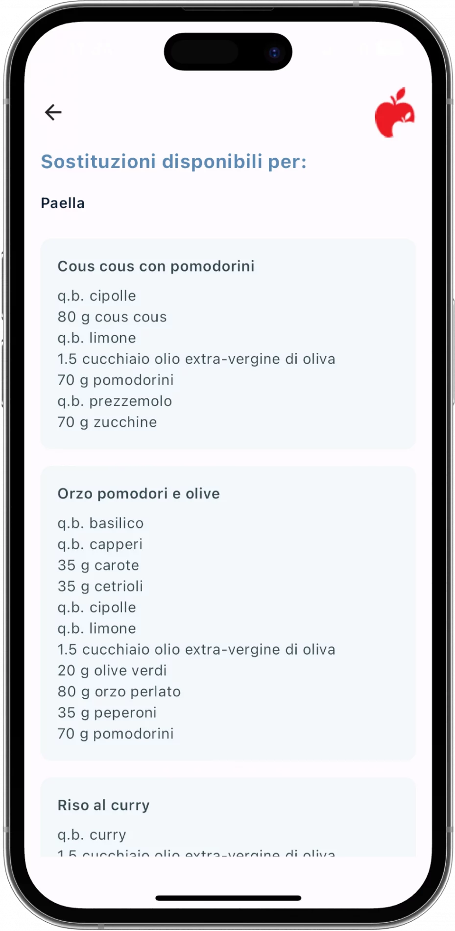 Dimagrisci con l'app di Melarossa: scopri i vantaggi e come funziona 7 Dimagrisci con l'app Melarossa: sostituzione piatti