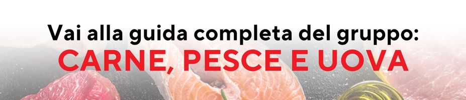 Sostituzioni dei cibi a dieta per ogni gruppo alimentare: consigli e tabelle da stampare 5 banner che invita a linkare per scoprire sostituzioni cibi per le proteine