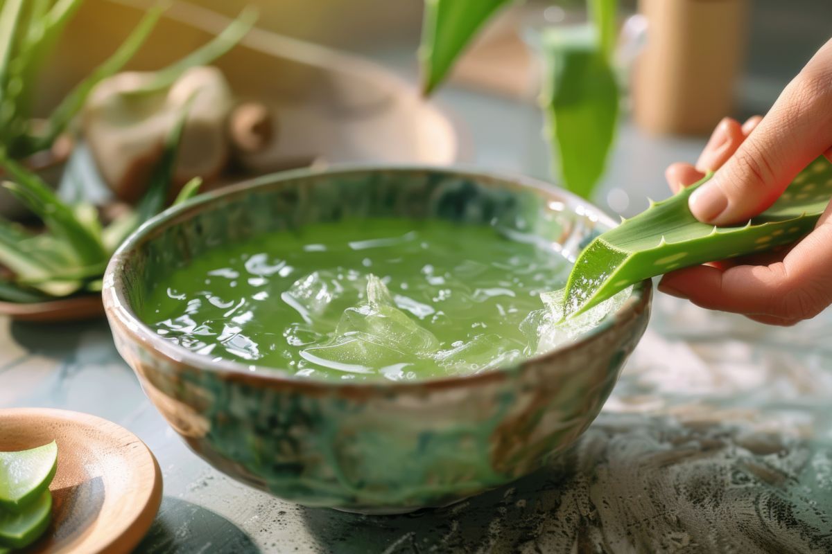 Rimedi per l’eritema solare: come curare la dermatite da sole 1 un vasetto con gel di aloe vera utile per gli eritemi solari