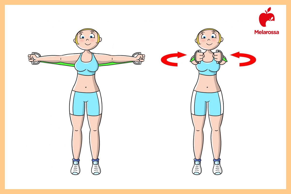 Seno perfetto, cosa fare: esercizi e massaggio per avere un seno tonico 2 seno perfetto esercizio elastico fitness