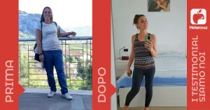 Iscriviti subito alla dieta Melarossa e scarica l'app 4 foto di Sara prima e dopo aver perso 11 kg con la dieta Melarossa
